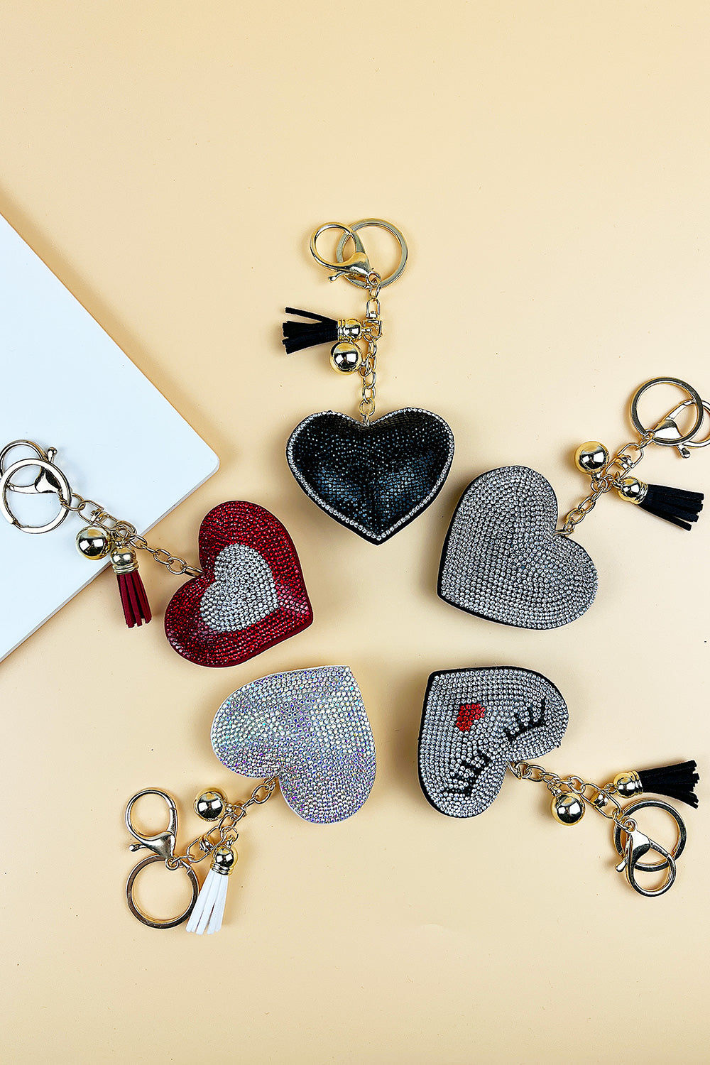 Heart Shaped Rhinestone Keychain with Clip Snap Hook – Fashionazzle
